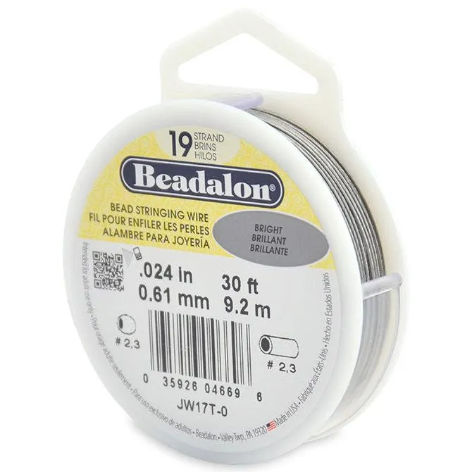 0.024" Bright 19 Strand Beadalon Wire (30ft)