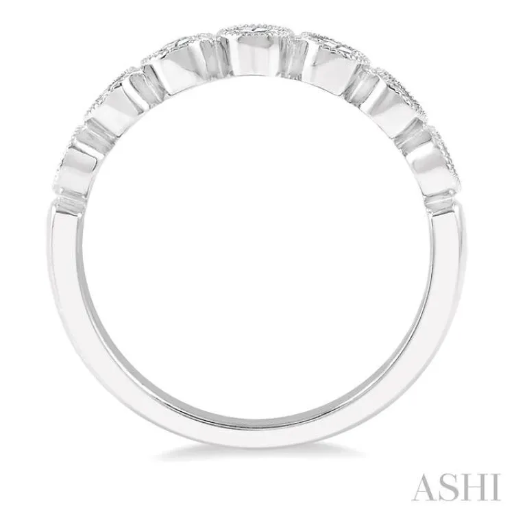 1/2 ct Jointed Discs Rose Cut Diamond Stack Band in 14K White Gold