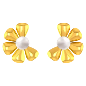 14k Dainty Earrings With Half Floral Design From Online Exclusive