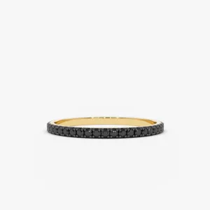 14K Gold Black Diamond Eternity Band