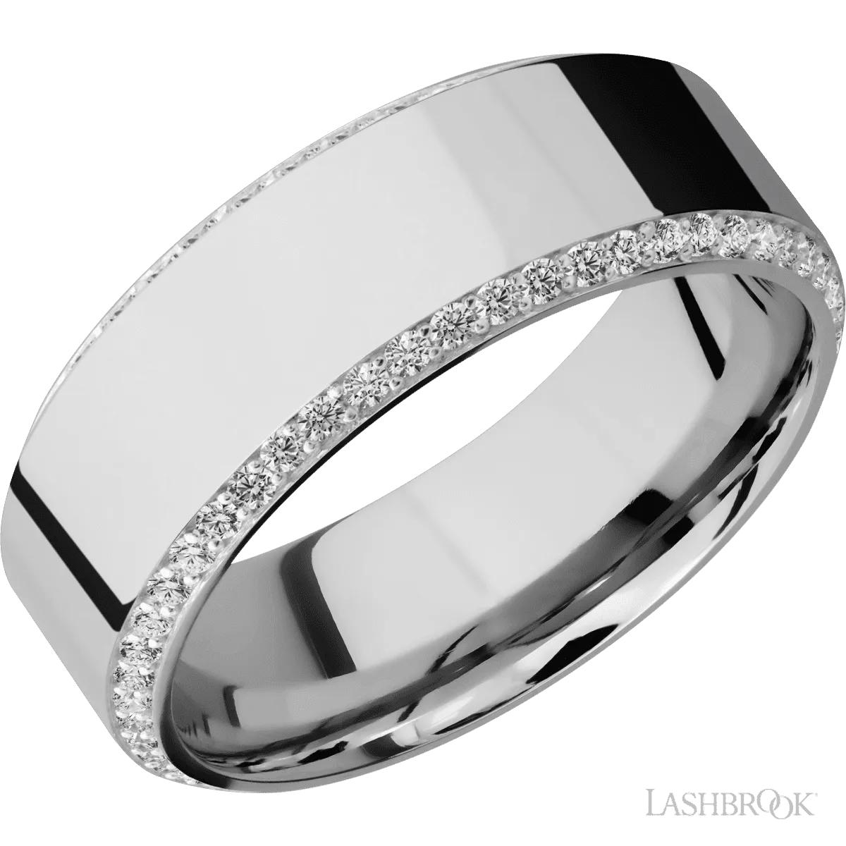 14K White Gold with Polish , Polish Finish - 8MM