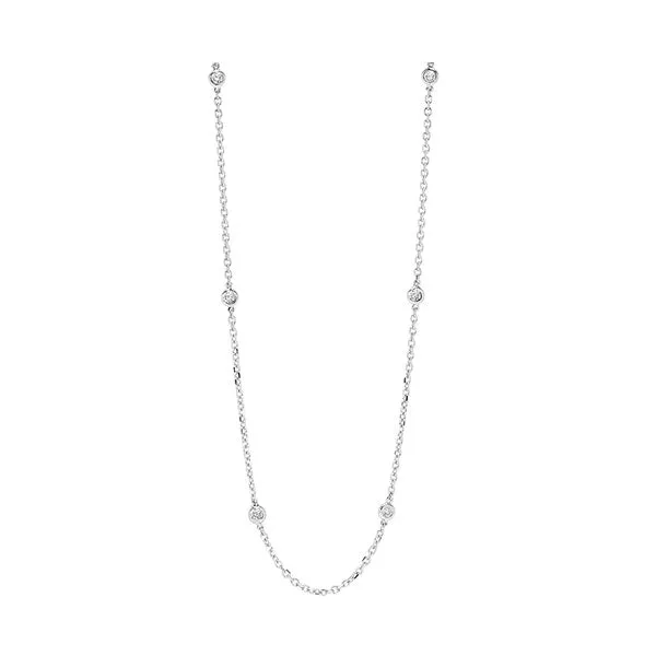 14KT White Gold & Diamond Classic Book Diamonds By The Yard Bracelet & Necklace Neckwear Necklace  - 3/4 ctw