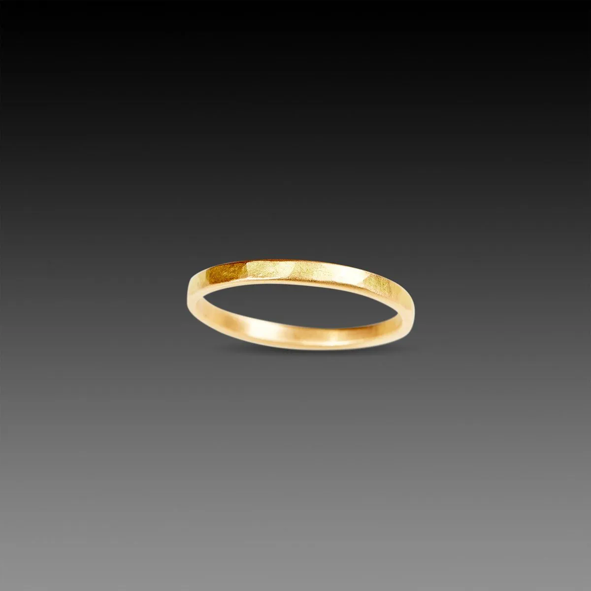 2mm Hammered Gold Band