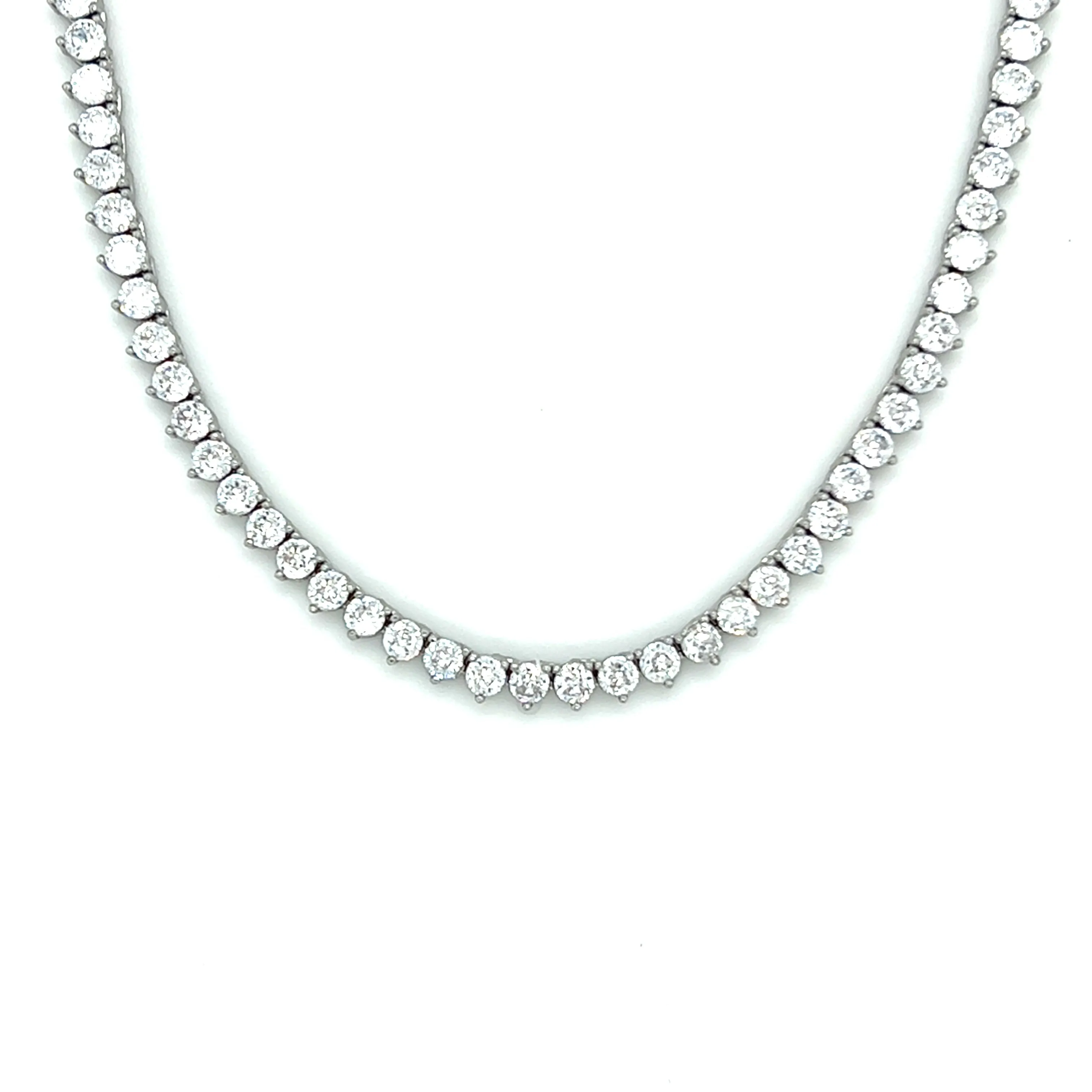 2mm Ibiza Diamond CZ's 3 Prong Tennis Necklace