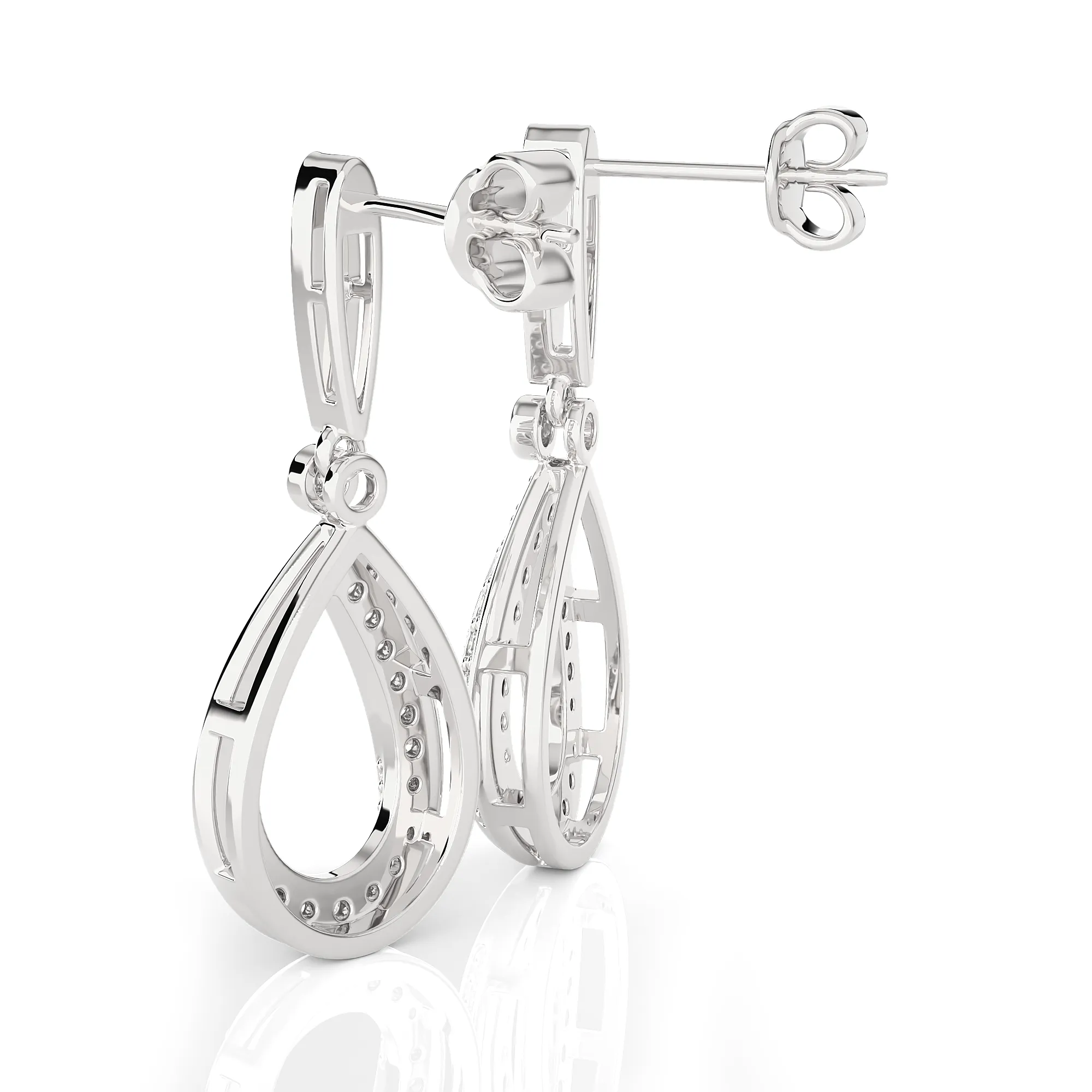 3/8 ctw Round Lab Grown Diamond Drop Earrings