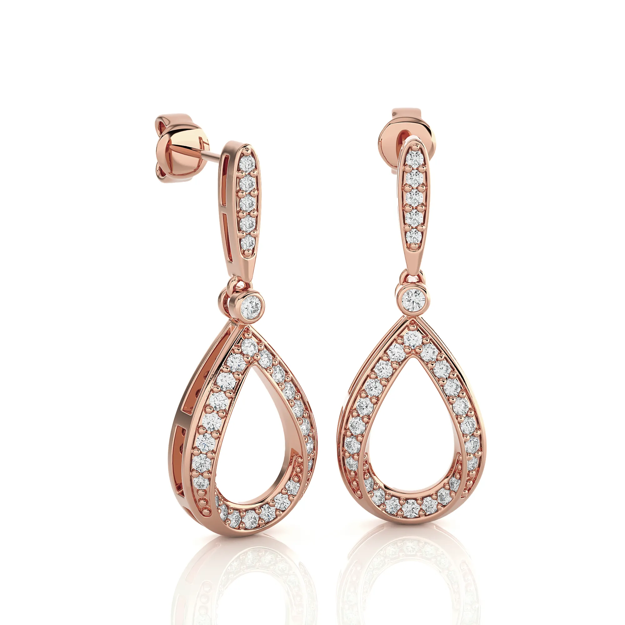 3/8 ctw Round Lab Grown Diamond Drop Earrings