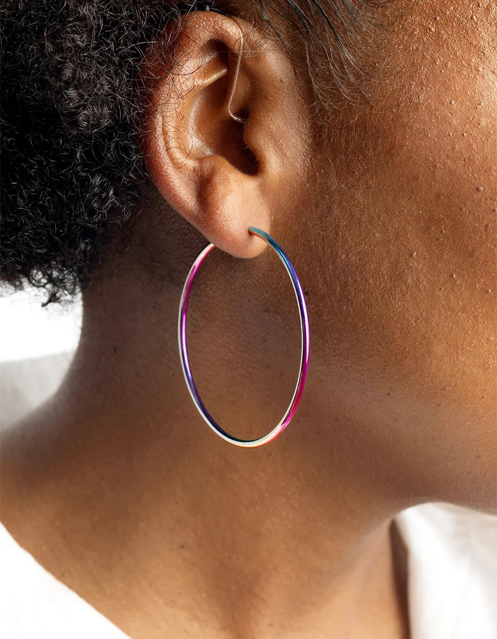 90s Rainbow Hoop Earrings