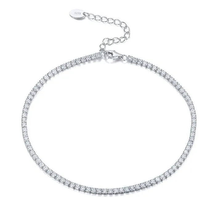 925 Sterling Silver Tennis Anklet - Anklets For Women - Ankle Bracelet - Sara Anklet