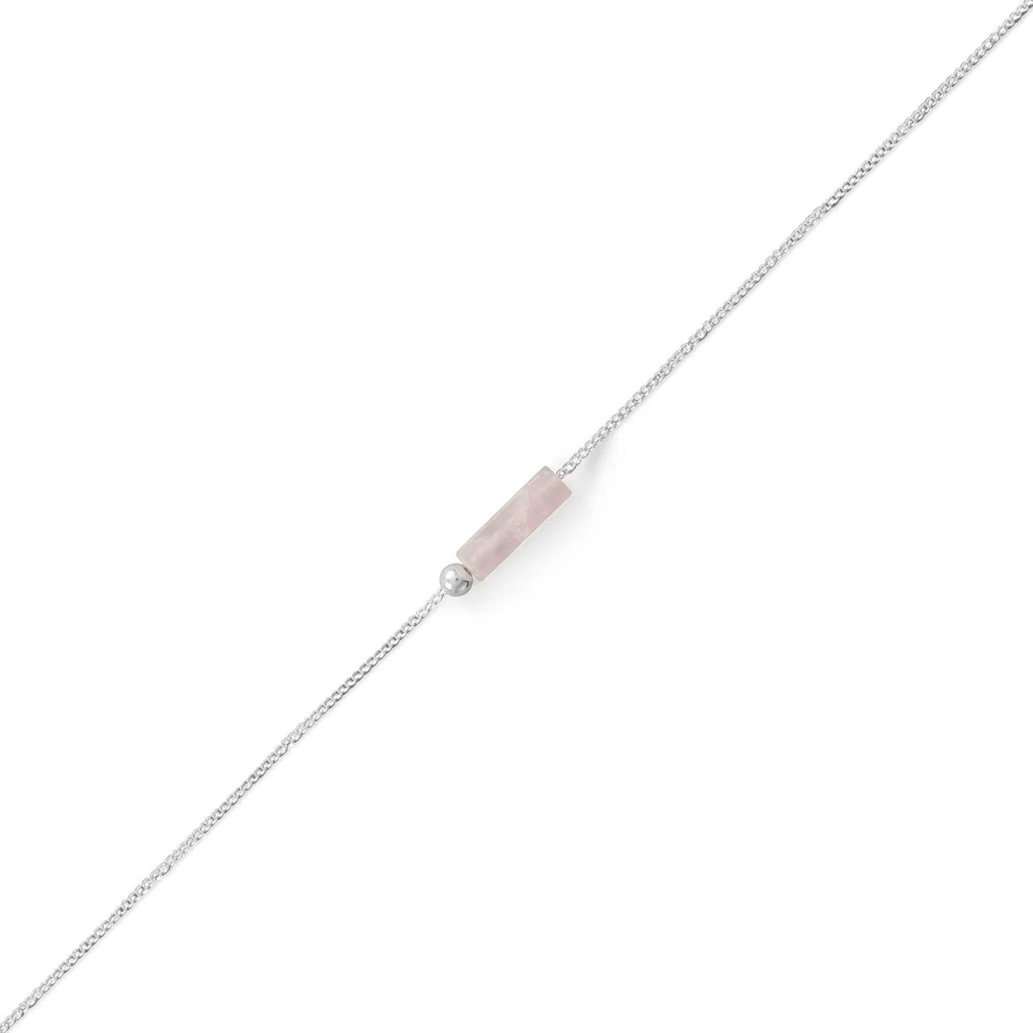 9.25" Rose Quartz Tube Anklet