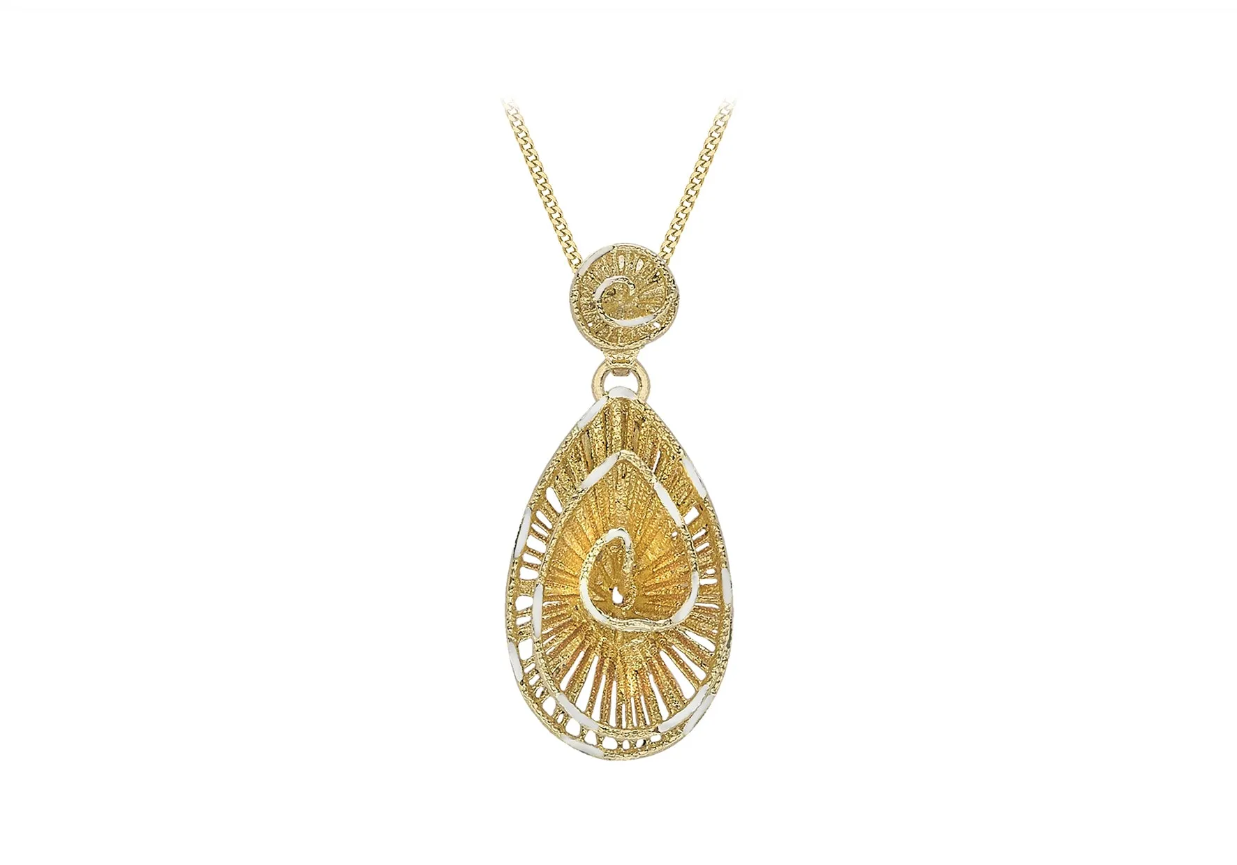 9ct Yellow Gold Mesh Pear Pendant