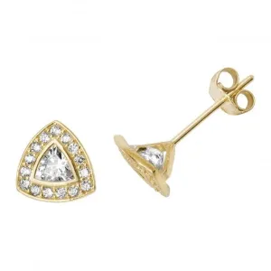 9ct Yellow Gold Zirconia Stud Earrings ES513