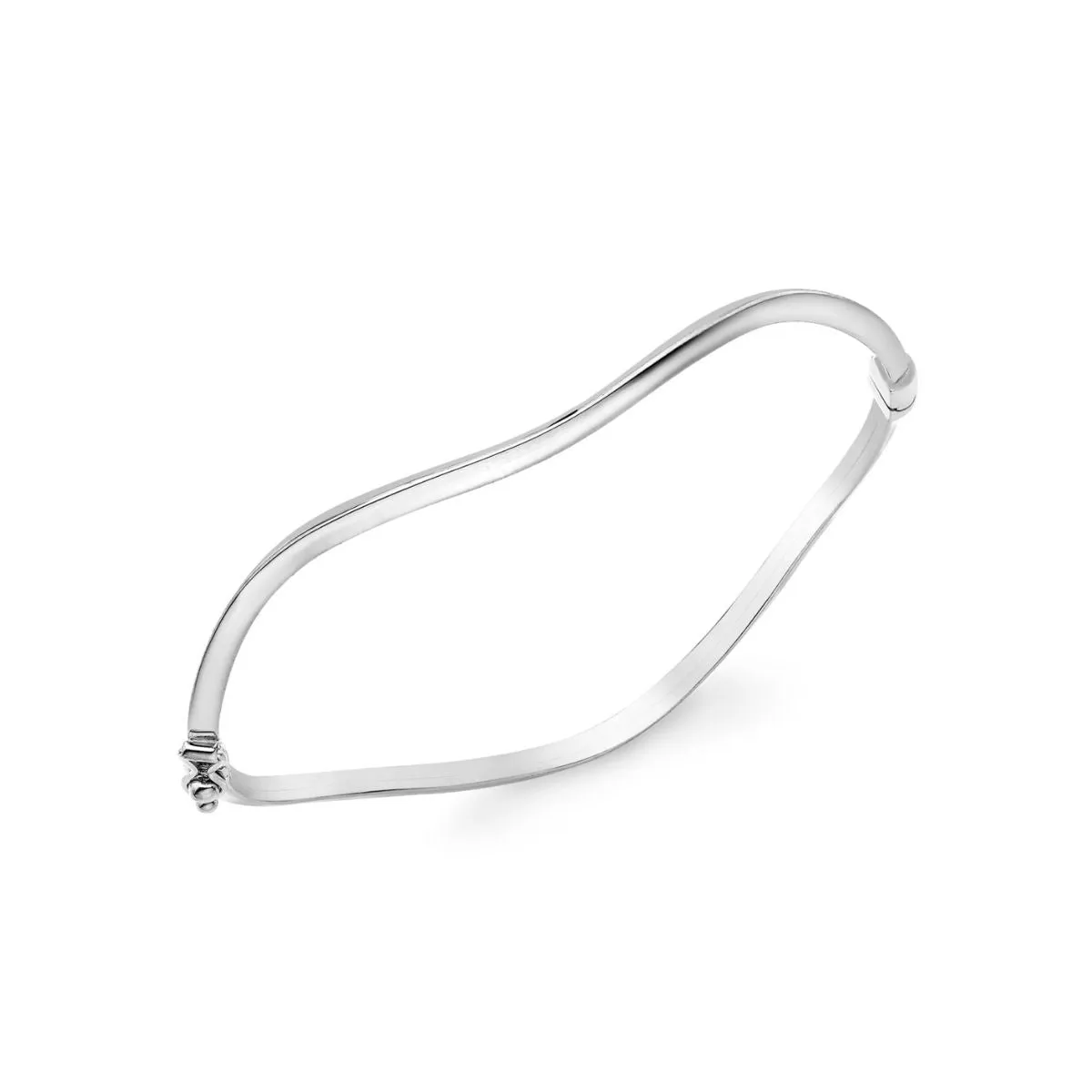 9K White Gold Wave Bangle