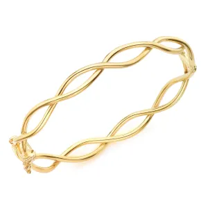 9K Yellow Gold Crossover Bangle