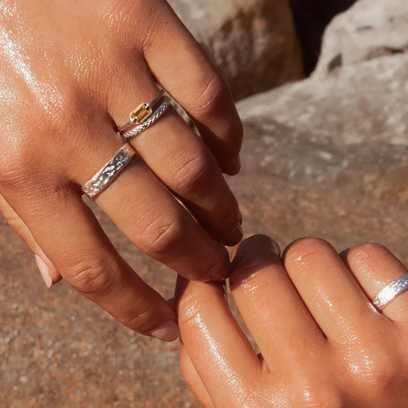 Baguette Ring, Citrine, Silver