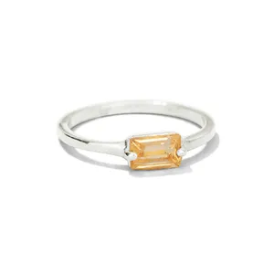 Baguette Ring, Citrine, Silver