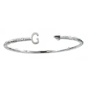 Better Jewelry Personalized Letter   Arrow End West Indian Bangle .925 Sterling Silver