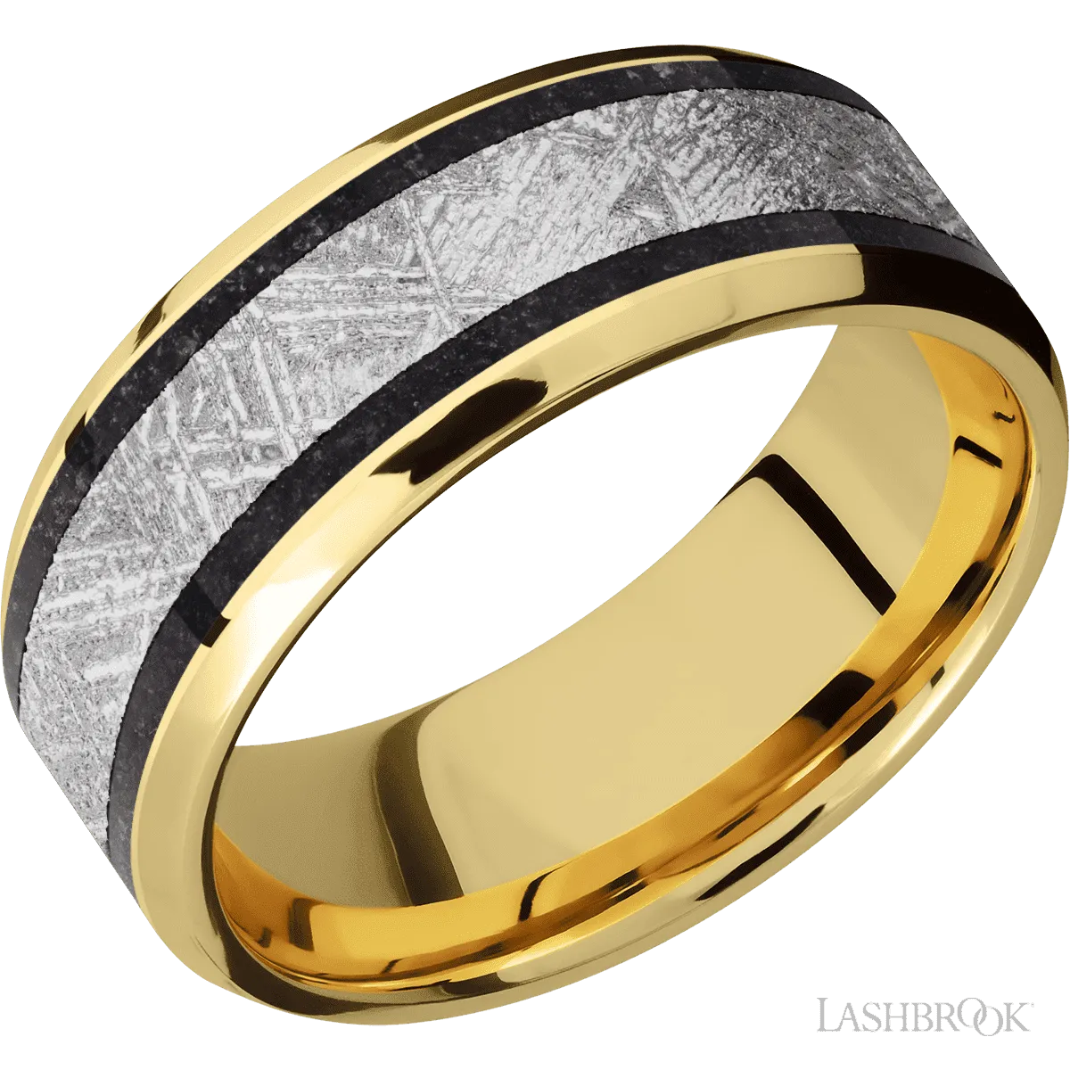 Beveled 14K Yellow Gold with Polish, Polish Finish - 8MM