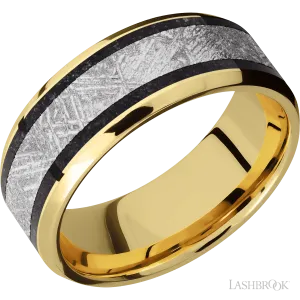 Beveled 14K Yellow Gold with Polish, Polish Finish - 8MM