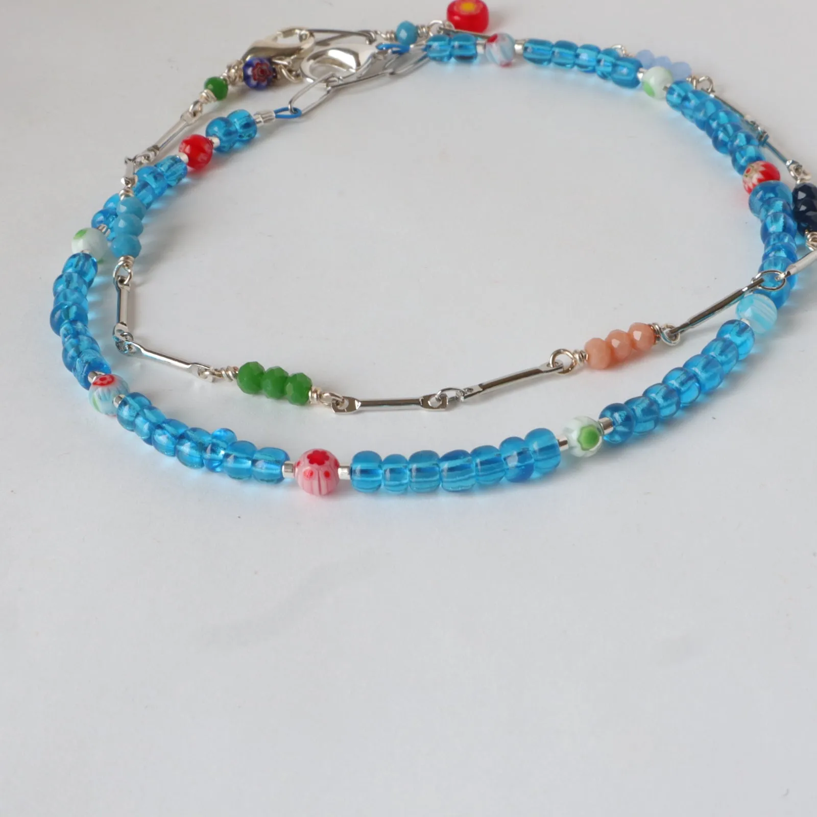 Blue Bead Anklet