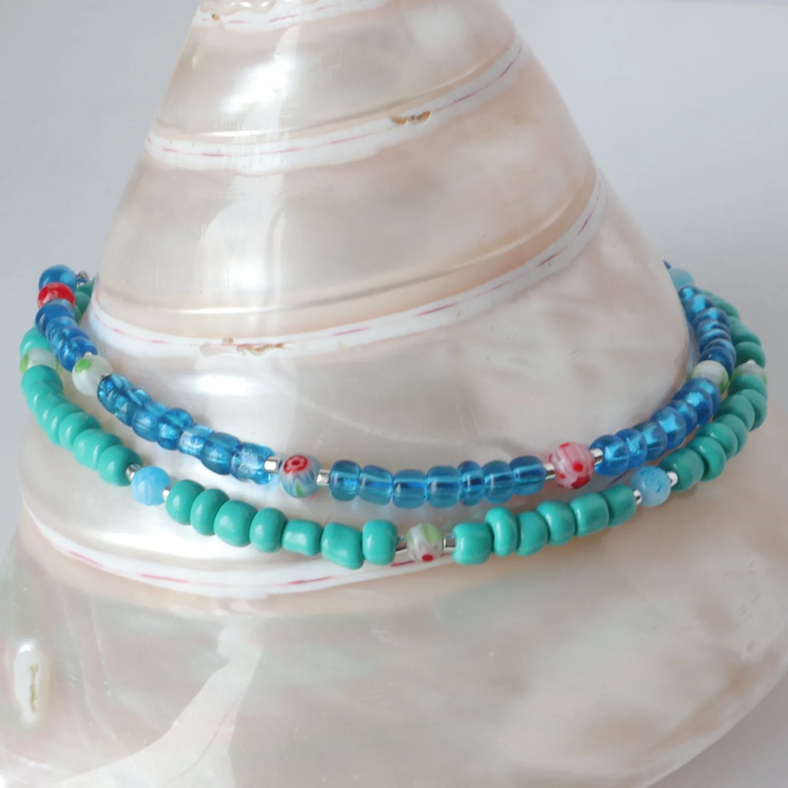 Blue Bead Anklet