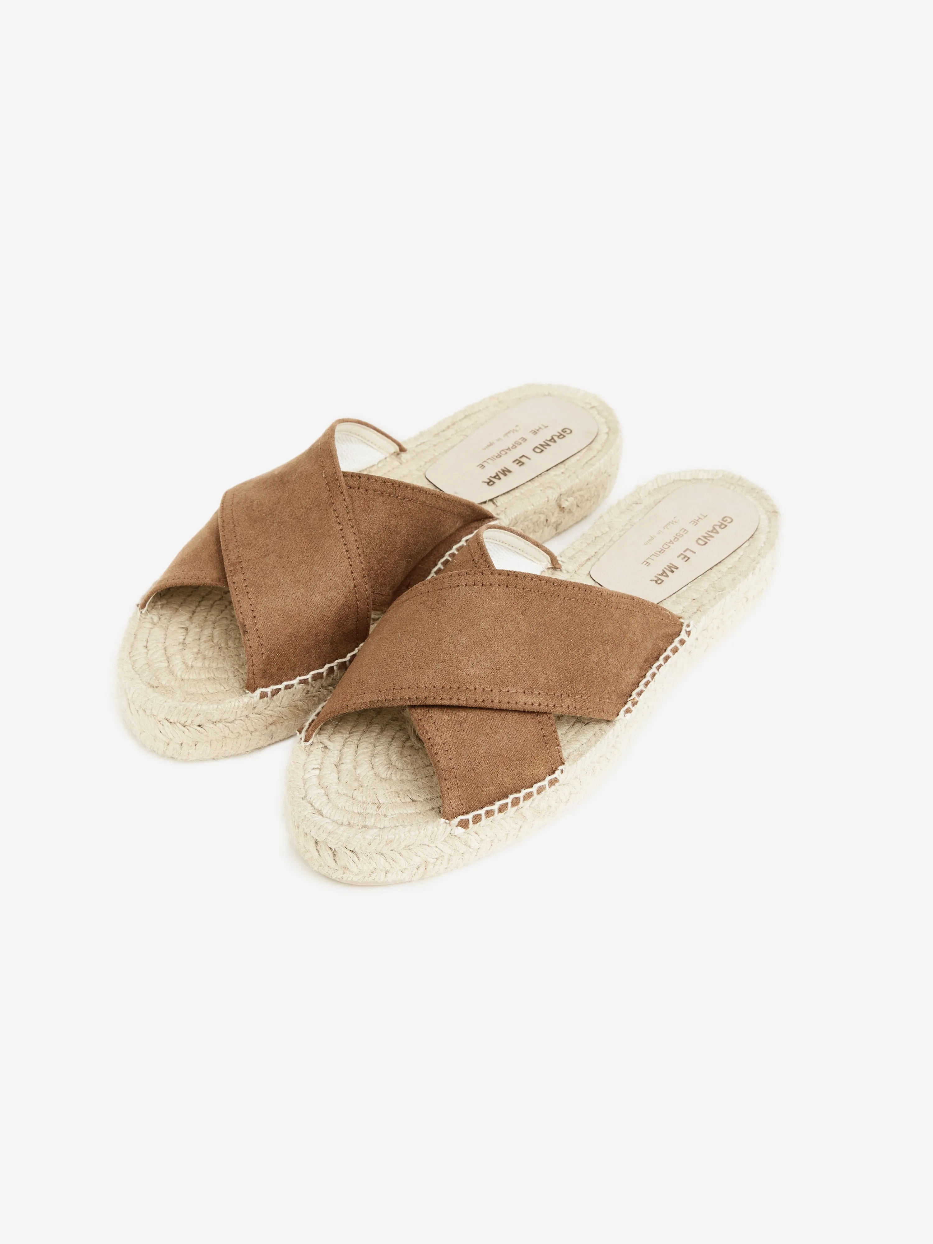 Brown Suede Slides