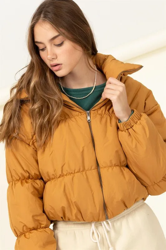 Brown Sugar Chill With Me Long-sleeve Puffer Jacket