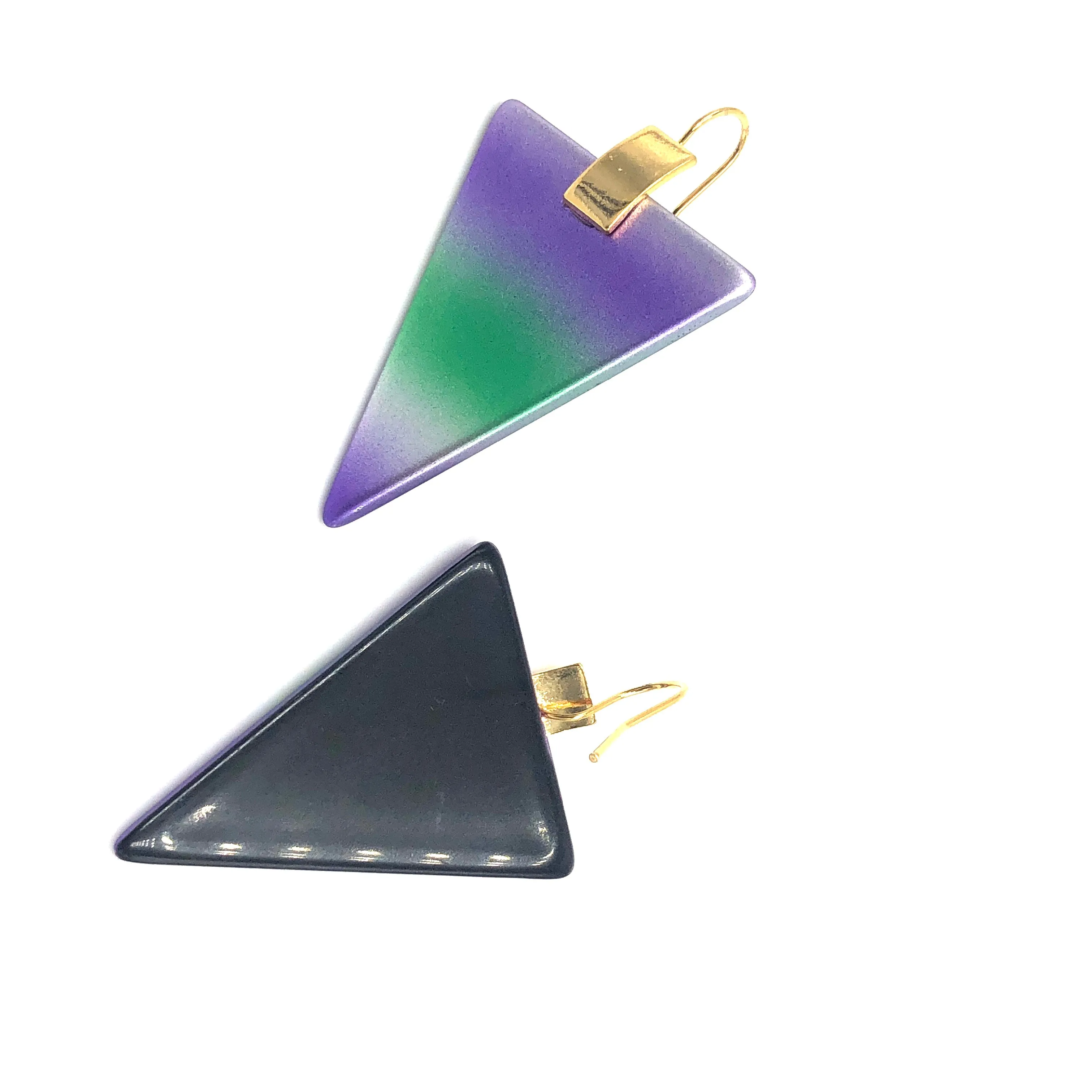 Brushed Triangle Earrings