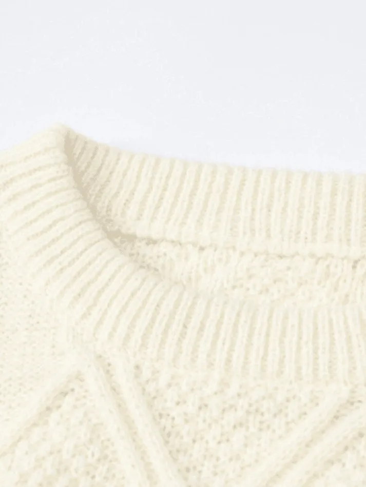 Cable Knit Cropped Sweater