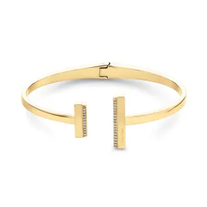 Calvin Klein Jewellery Gold Steel with Crystal Women's Hinge Bangle - 35000161