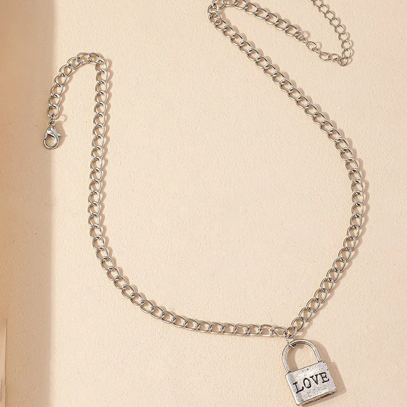 Chic Lock Necklaces with Personalized Love Pendants