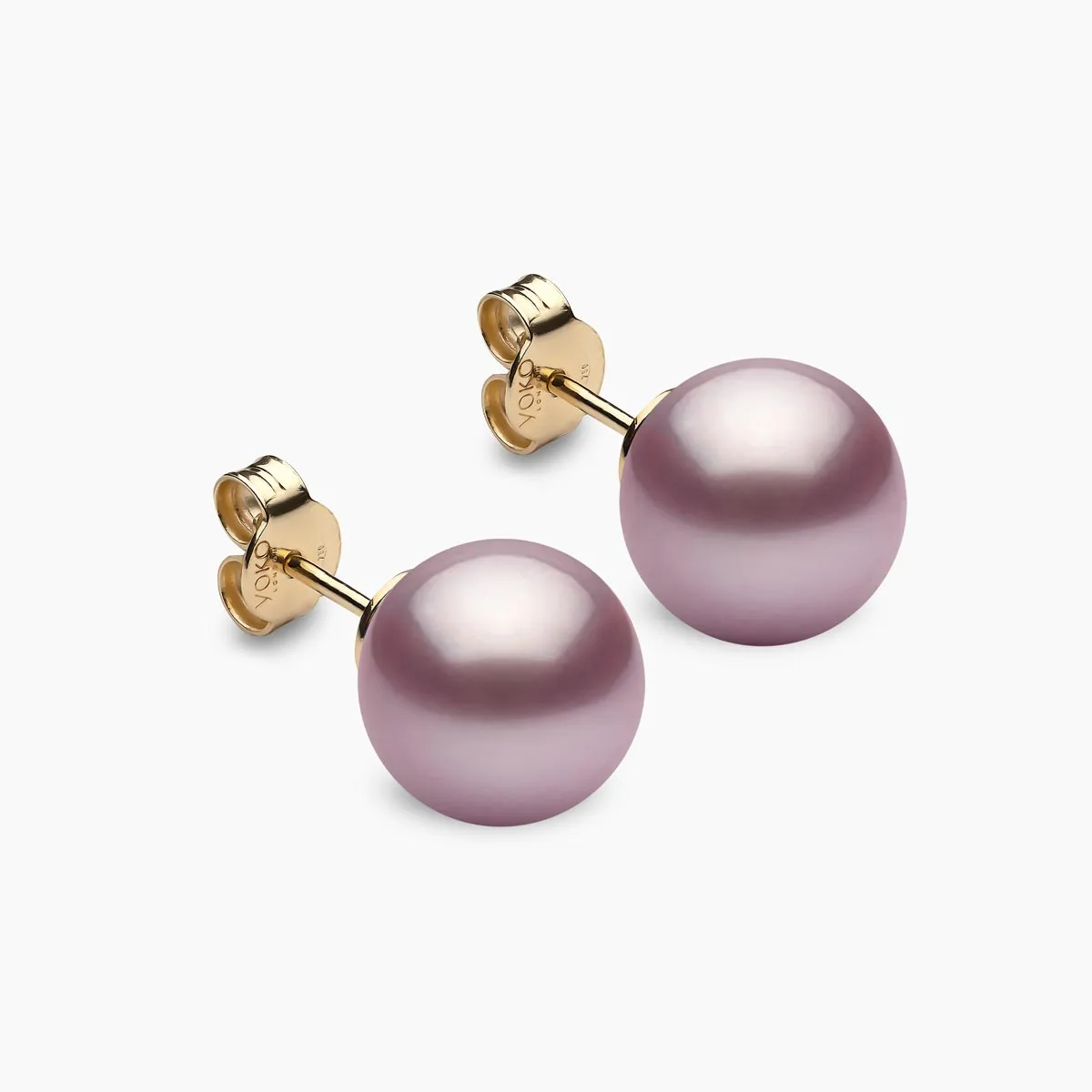 Classic 18K Gold Large Pink Freshwater Pearl Stud Earrings