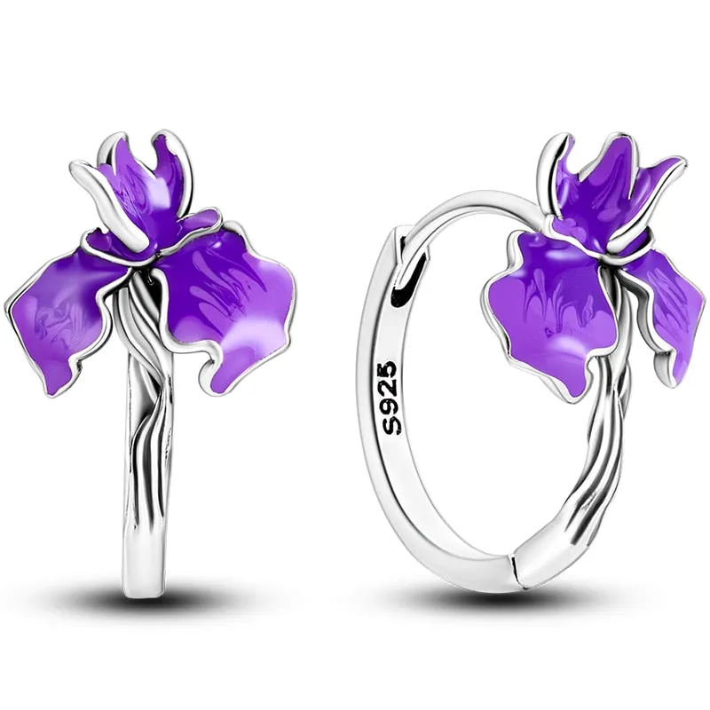 Classic  Earrings 925 Sterling Silver Colorful CZ Hoop Earrings for Women Birthday Party Wedding Engagemen Gift Jewelry