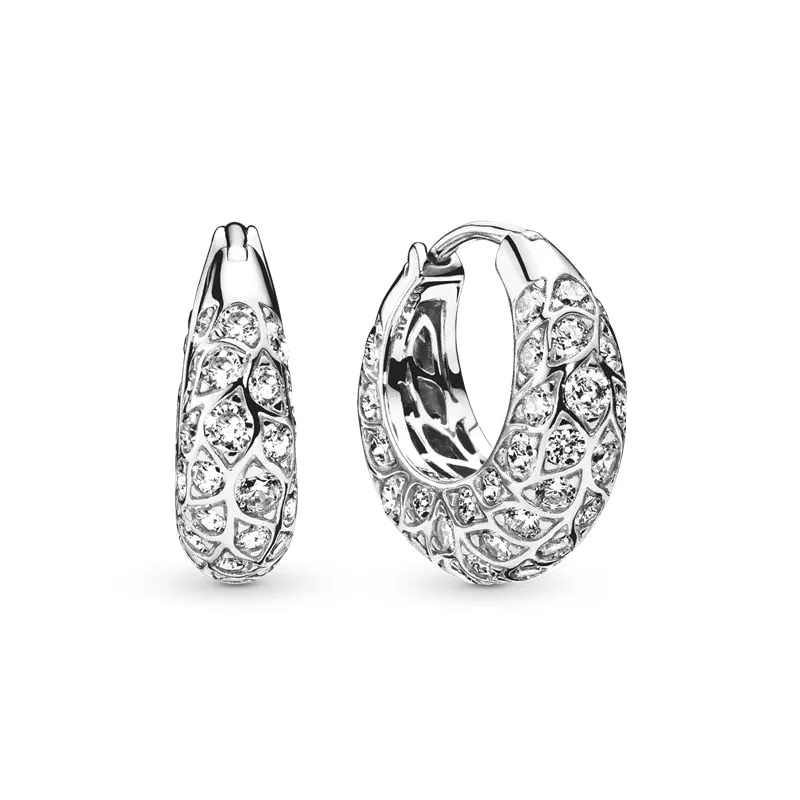 Classic  Earrings 925 Sterling Silver Colorful CZ Hoop Earrings for Women Birthday Party Wedding Engagemen Gift Jewelry