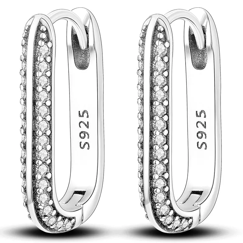 Classic  Earrings 925 Sterling Silver Colorful CZ Hoop Earrings for Women Birthday Party Wedding Engagemen Gift Jewelry