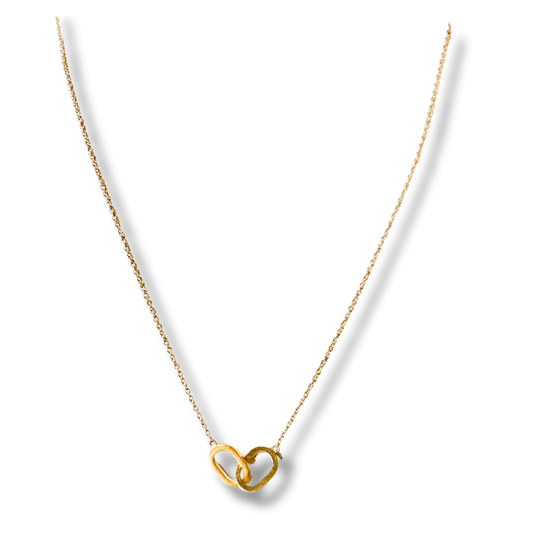 Classic gold double loop necklace