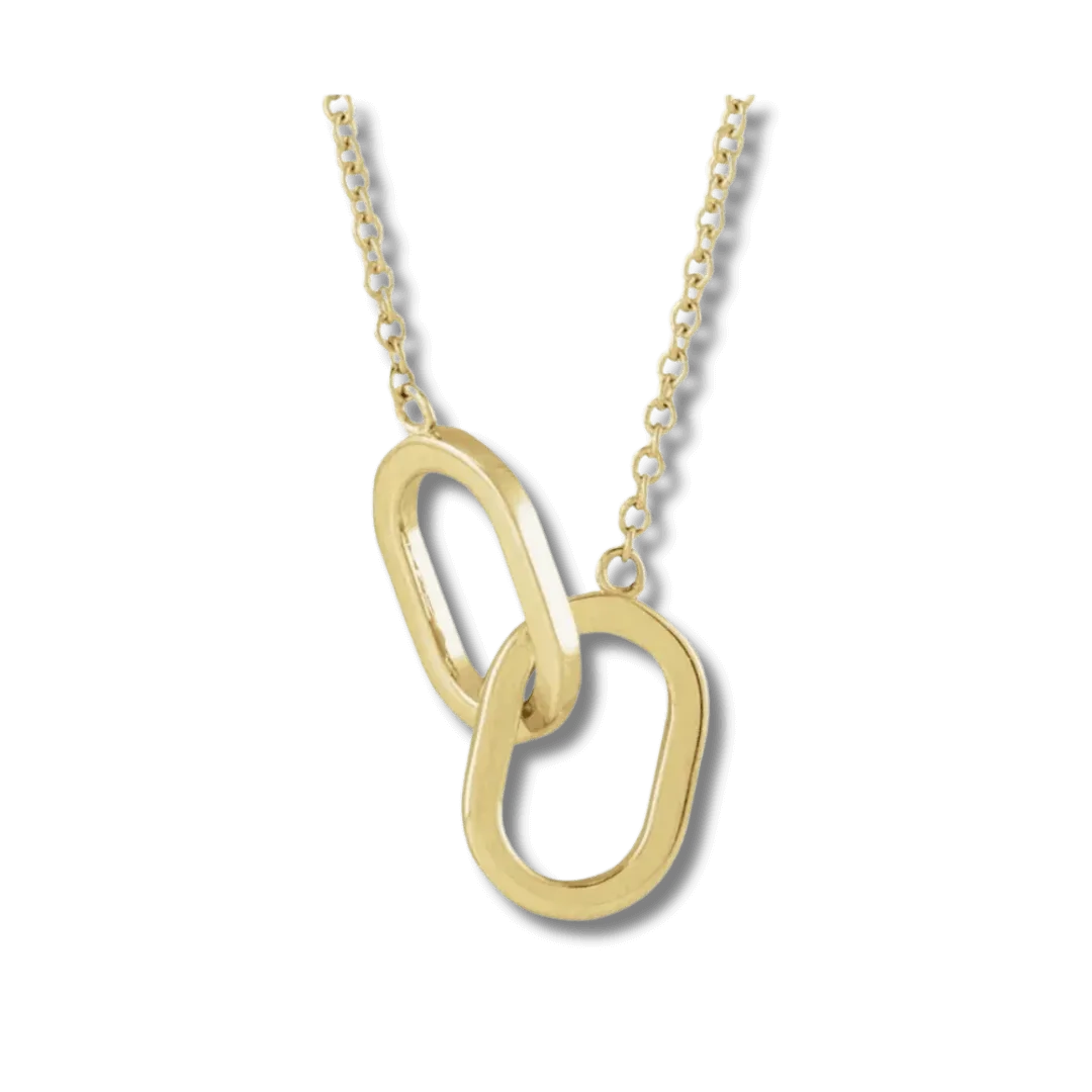 Classic gold double loop necklace