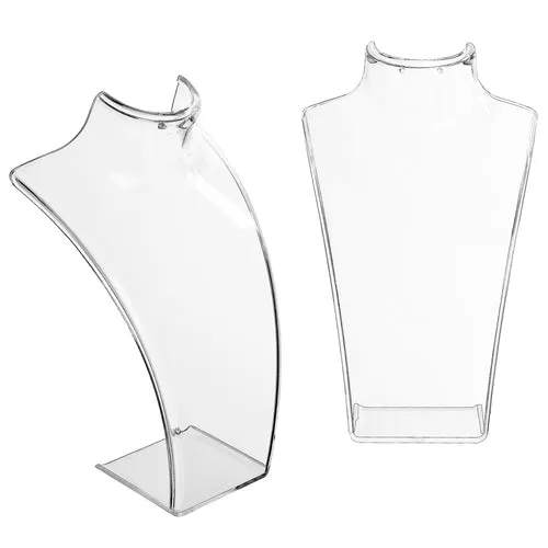 Clear Acrylic Jewelry Bust Stand, Set of 2