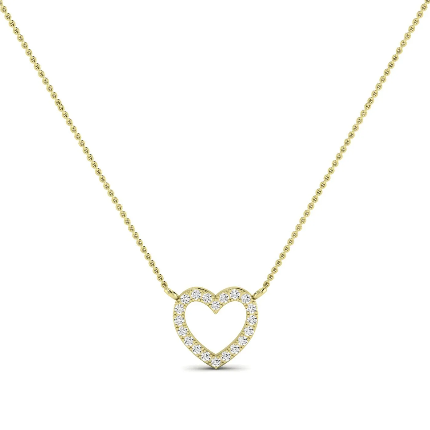 Clementine Heart Shaped Diamond Accented Necklace