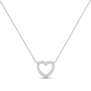 Clementine Heart Shaped Diamond Accented Necklace