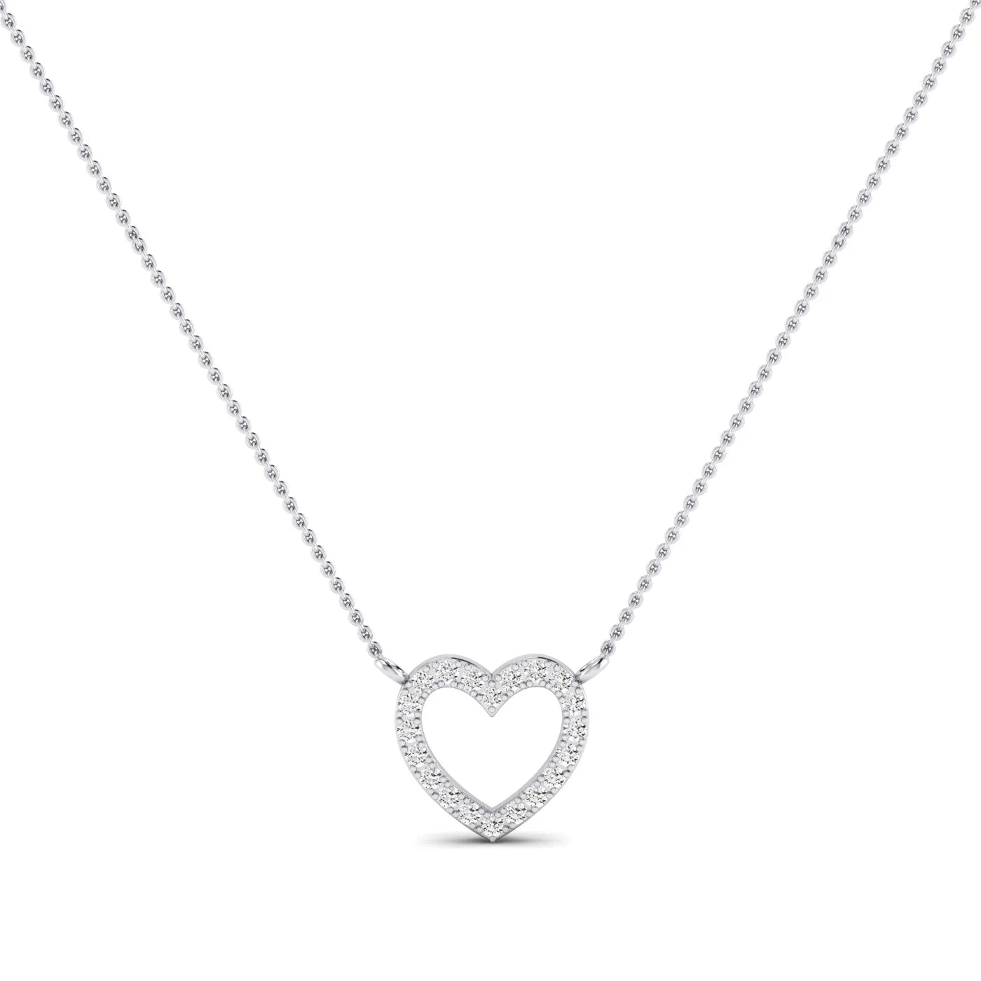 Clementine Heart Shaped Diamond Accented Necklace