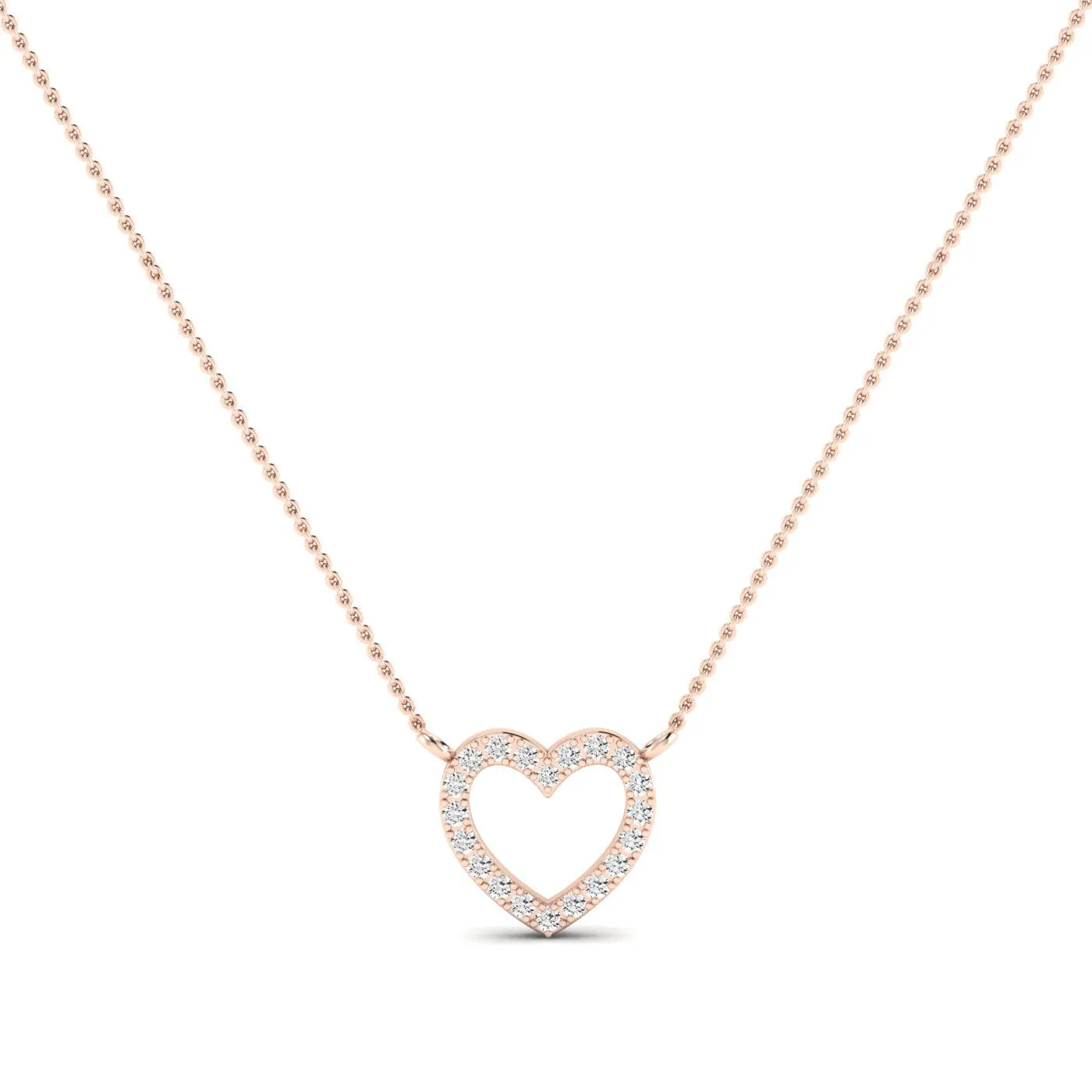 Clementine Heart Shaped Diamond Accented Necklace