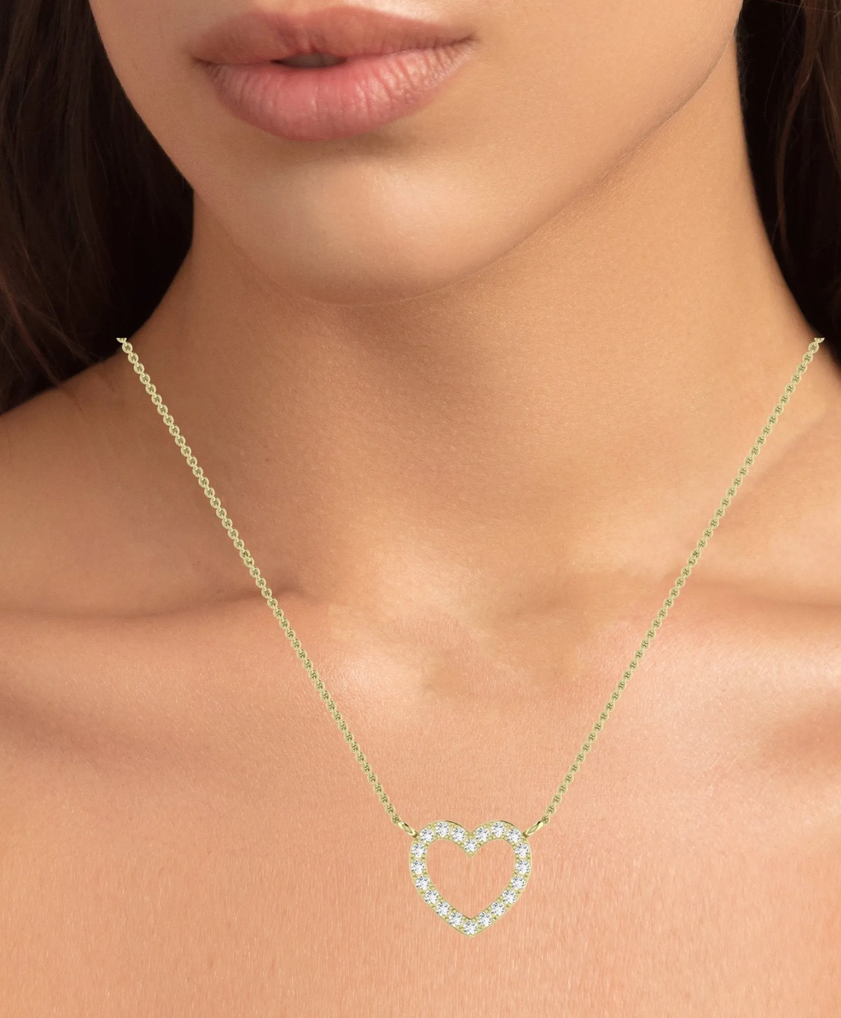 Clementine Heart Shaped Diamond Accented Necklace