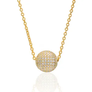 CZ Geometric Pave Ball Necklace