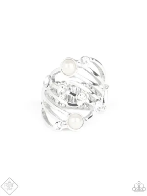 Dancing Diamonds white ring - Paparazzi Accessories