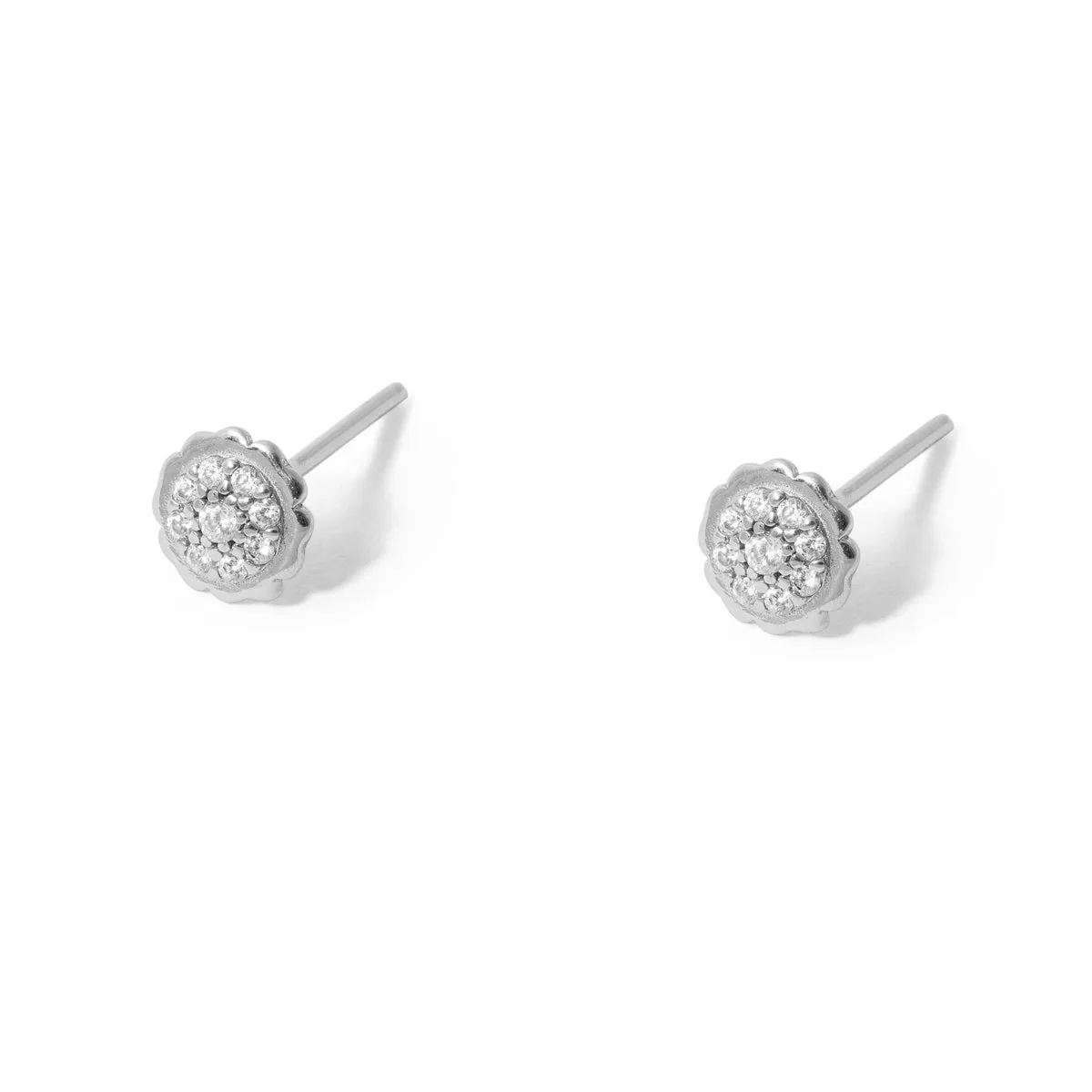 Diamond Circle Stud Earrings