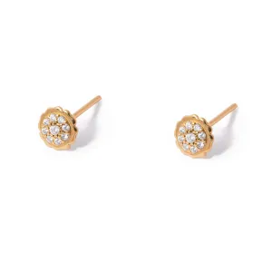 Diamond Circle Stud Earrings