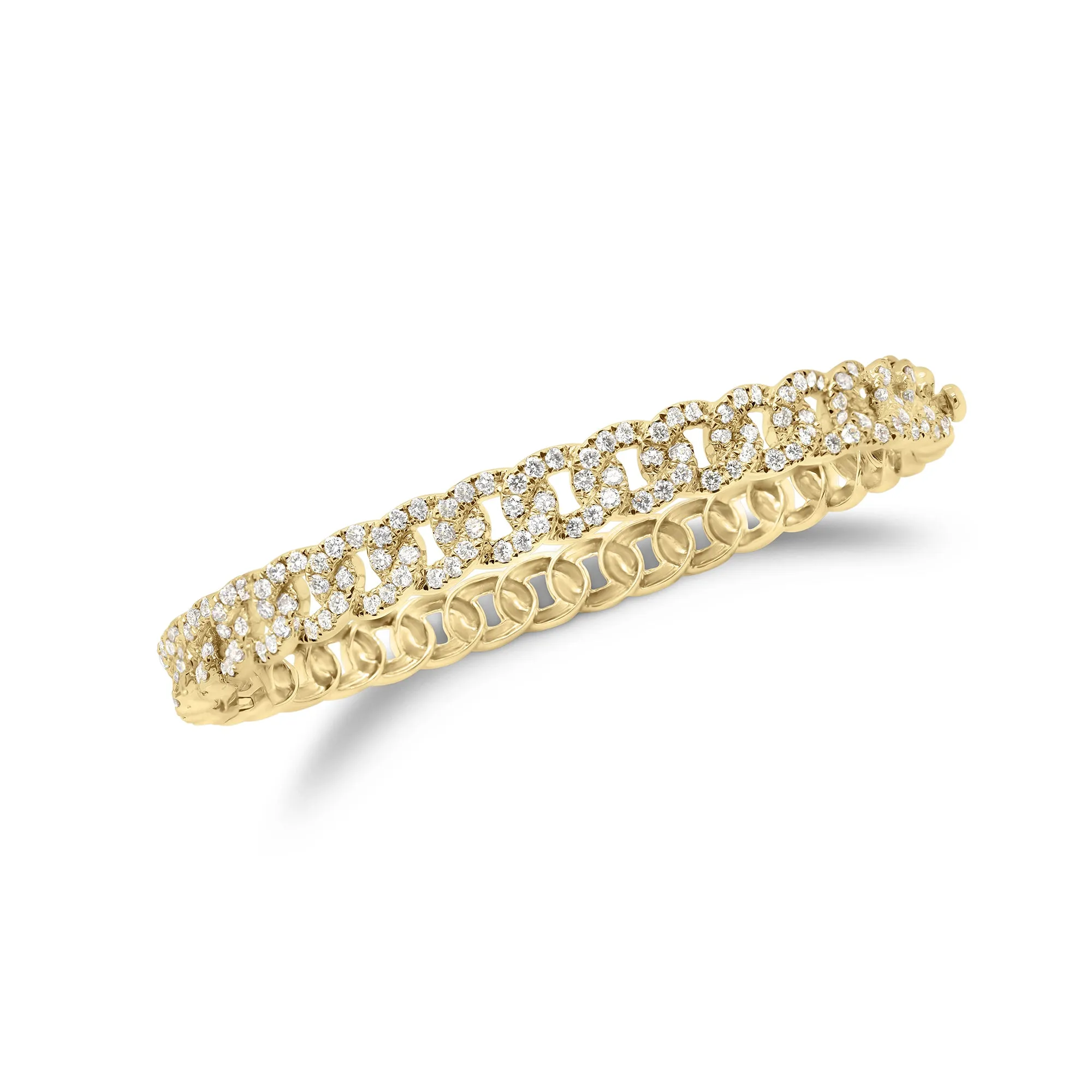 Diamond Curb Chain Bangle Bracelet