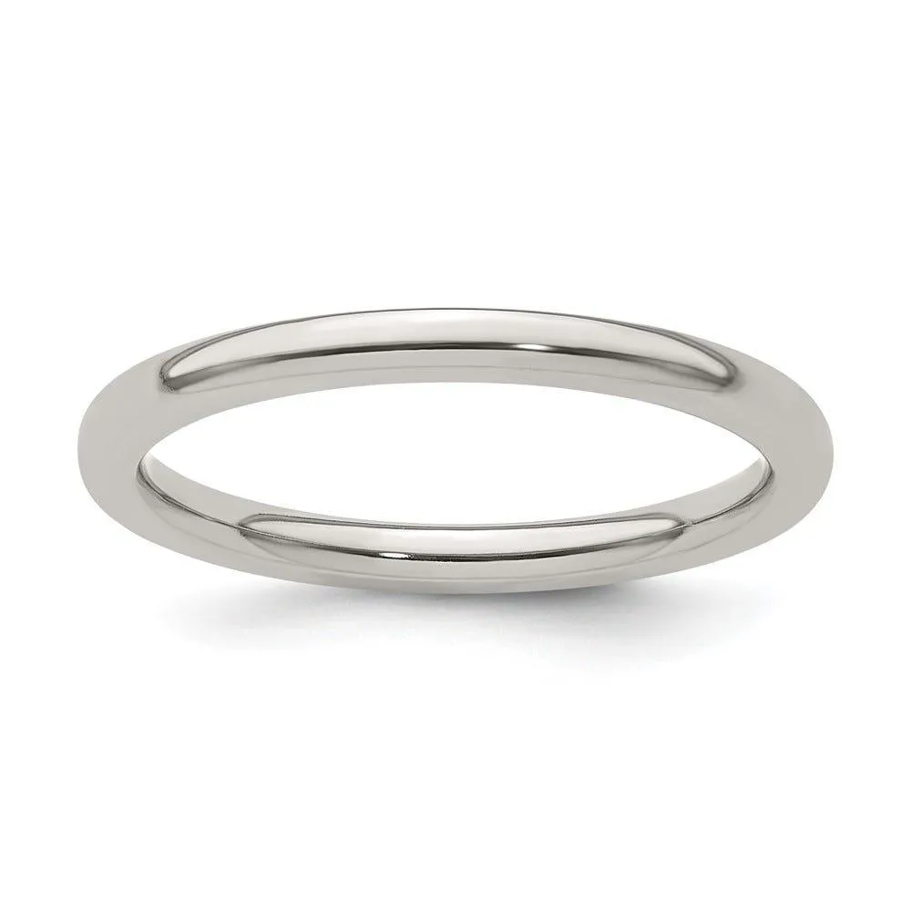 Edward Mirell Titanium Half Round 2mm Polished Band Size 10