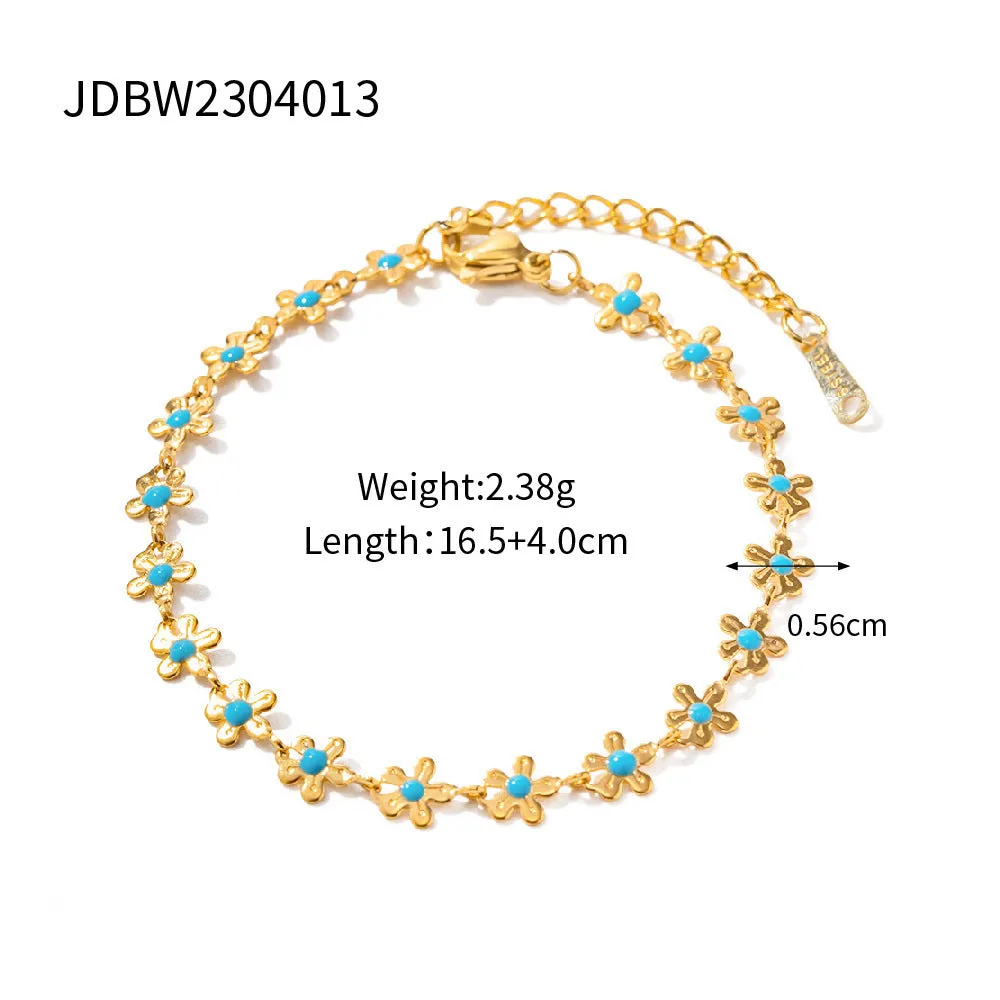 Elegant Gold-Plated Turquoise Jewelry | Floral Necklaces & Bracelets