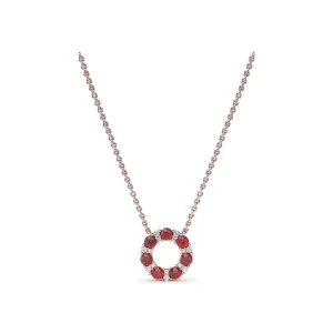 Fana Shared Prong Ruby and Diamond Circle Necklace